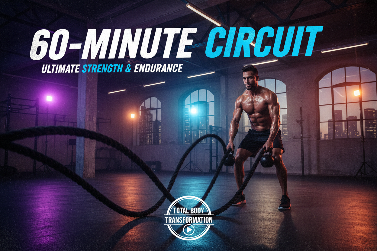 Person doing intense circuit training workout